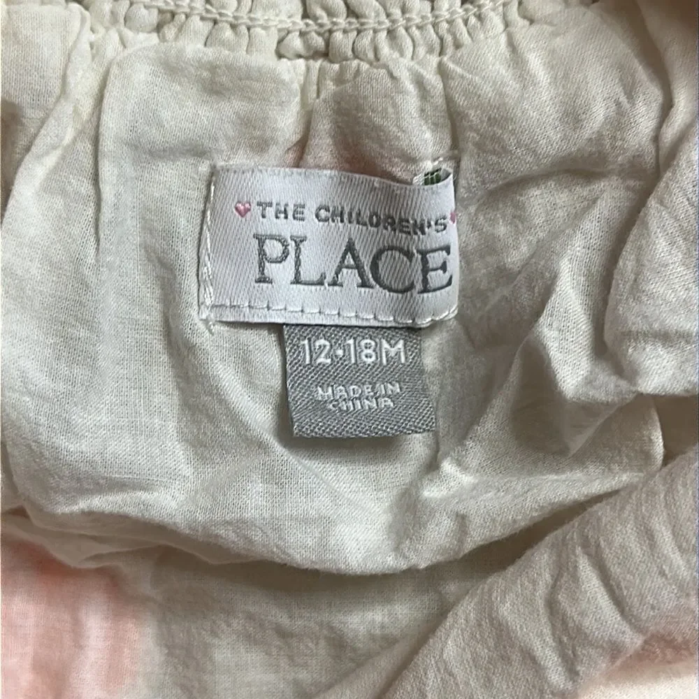 Childrens Place Dress 12 to 18 months cotton dress white Easter Spring Summer